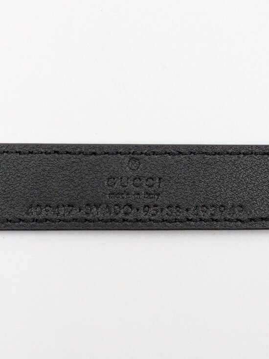 Gucci Women’s GG Marmont Plutone Calfskin W20mm Thin Belt Black 95cm 409417 main image 8